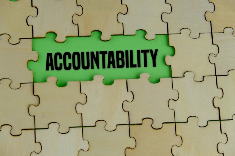 Accountability concept - building real progress through structure and commitment